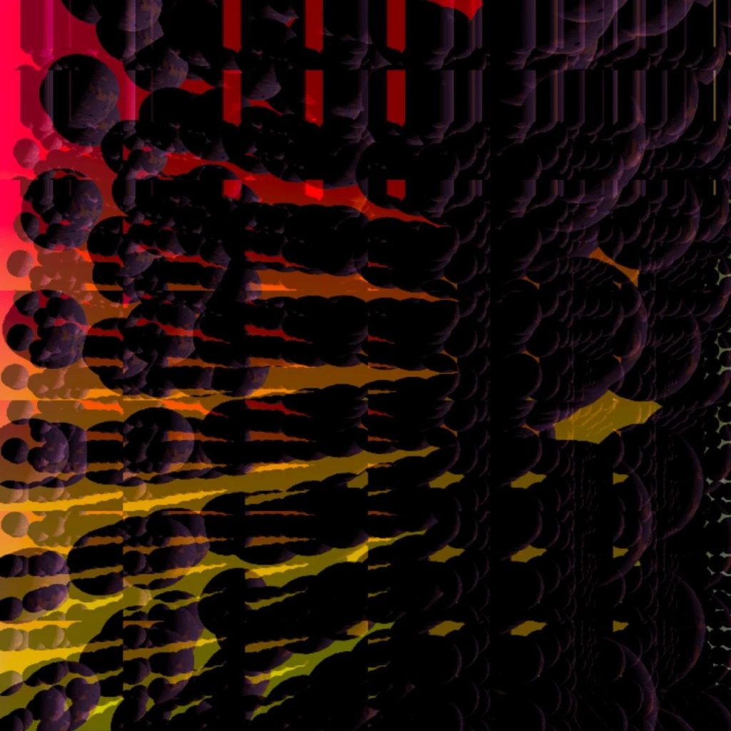 Abstract Image with geometric patterns, in red and orange tones